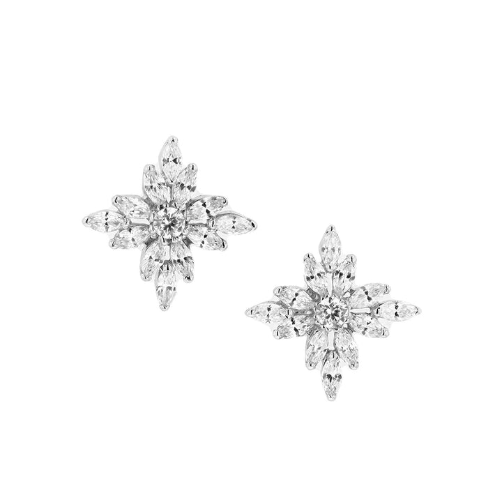 Atlas Crystal Sterling Silver Earrings - Ema Jewels
