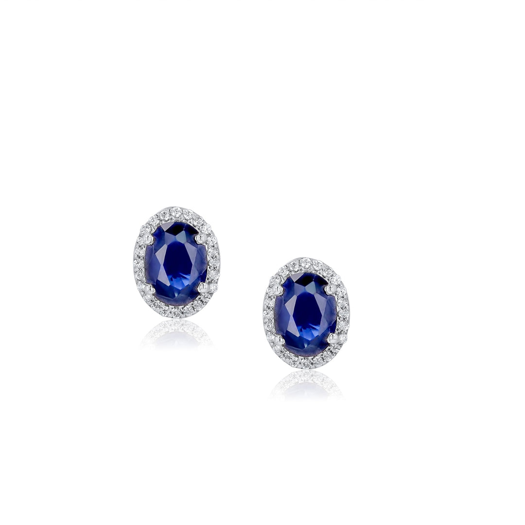 Bia Sapphire Sterling Silver Earrings - Ema Jewels