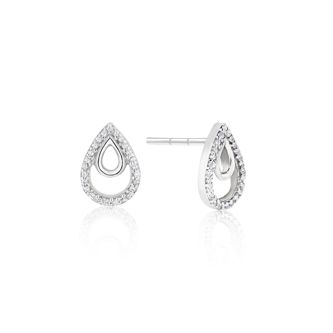 Brizo Tear Drop Sterling Silver Earrings - Ema Jewels