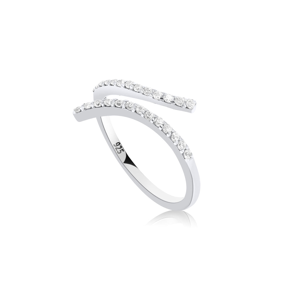 Bronte Crystal Sterling Silver Ring - Ema Jewels