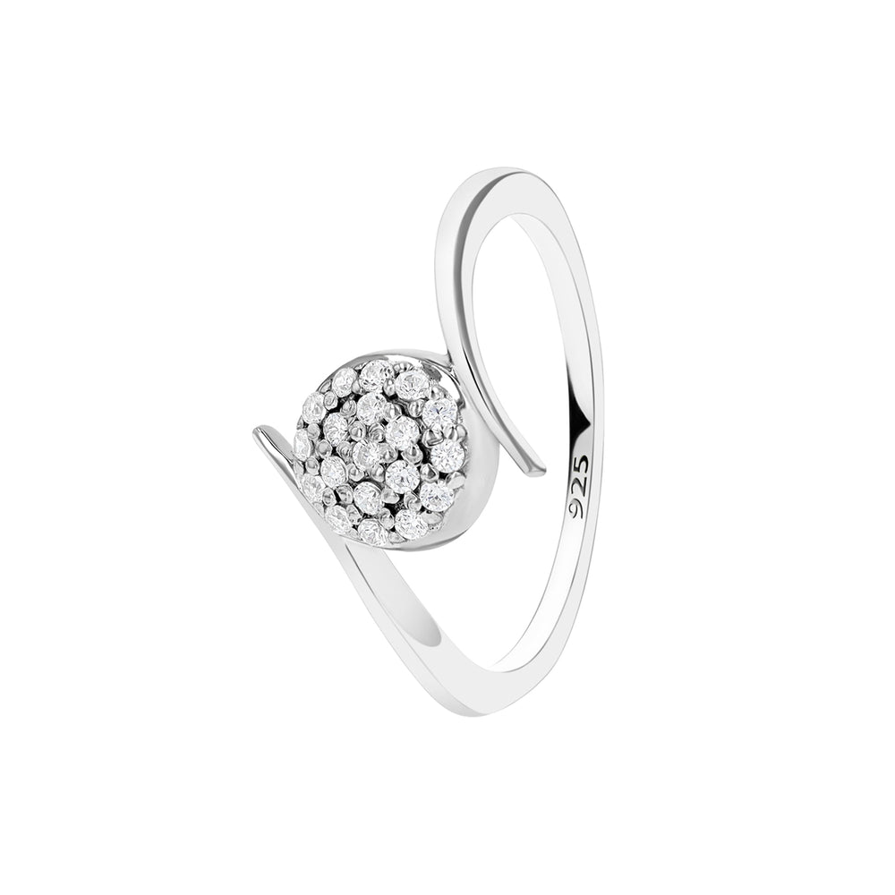Daphne Crystal Sterling Silver Ring - Ema Jewels