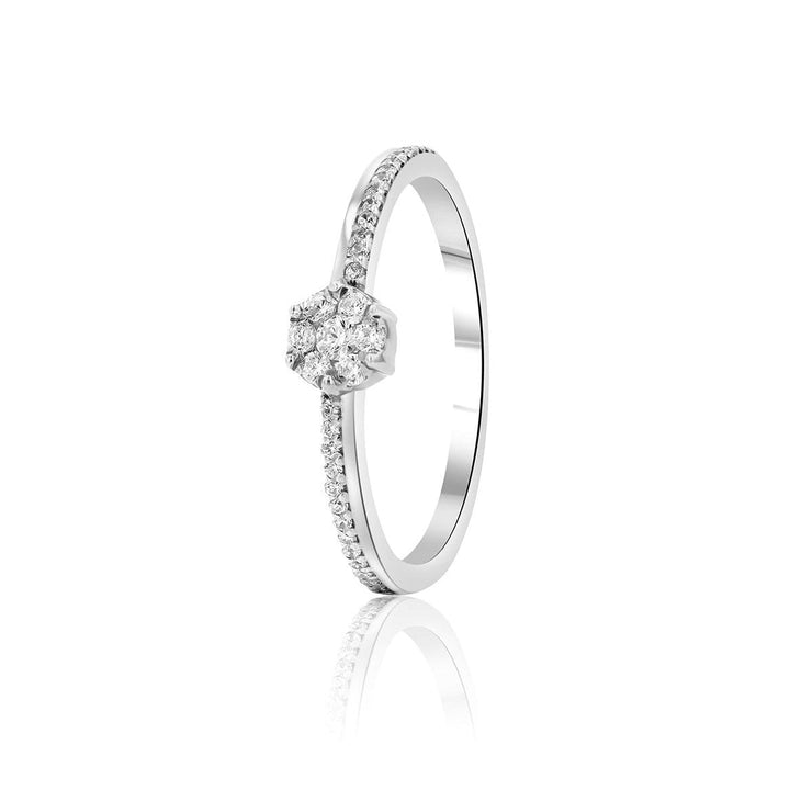 Dione Crystal Sterling Silver Ring - Ema Jewels