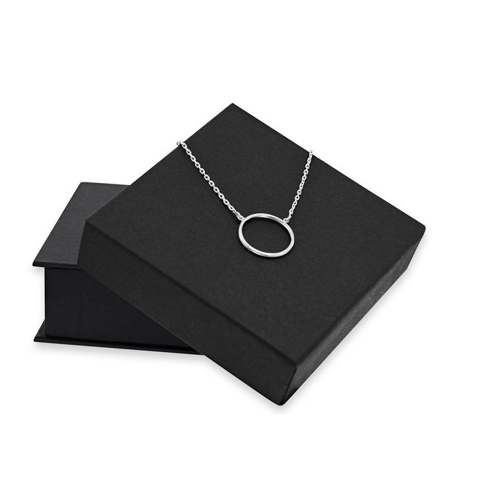 Equator Circle Sterling Silver Necklace - Ema Jewels