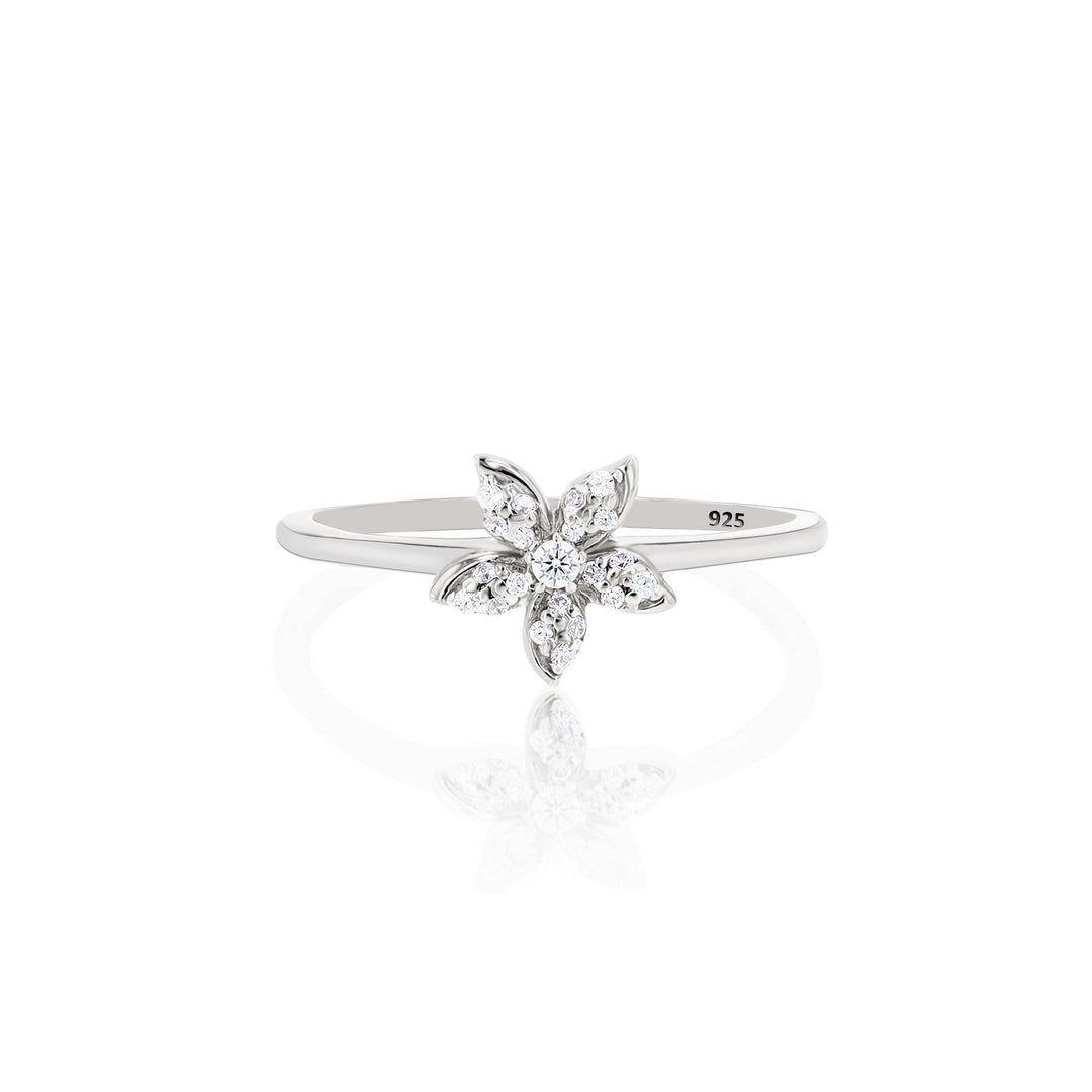 Eros Crystal Sterling Silver Ring - Ema Jewels