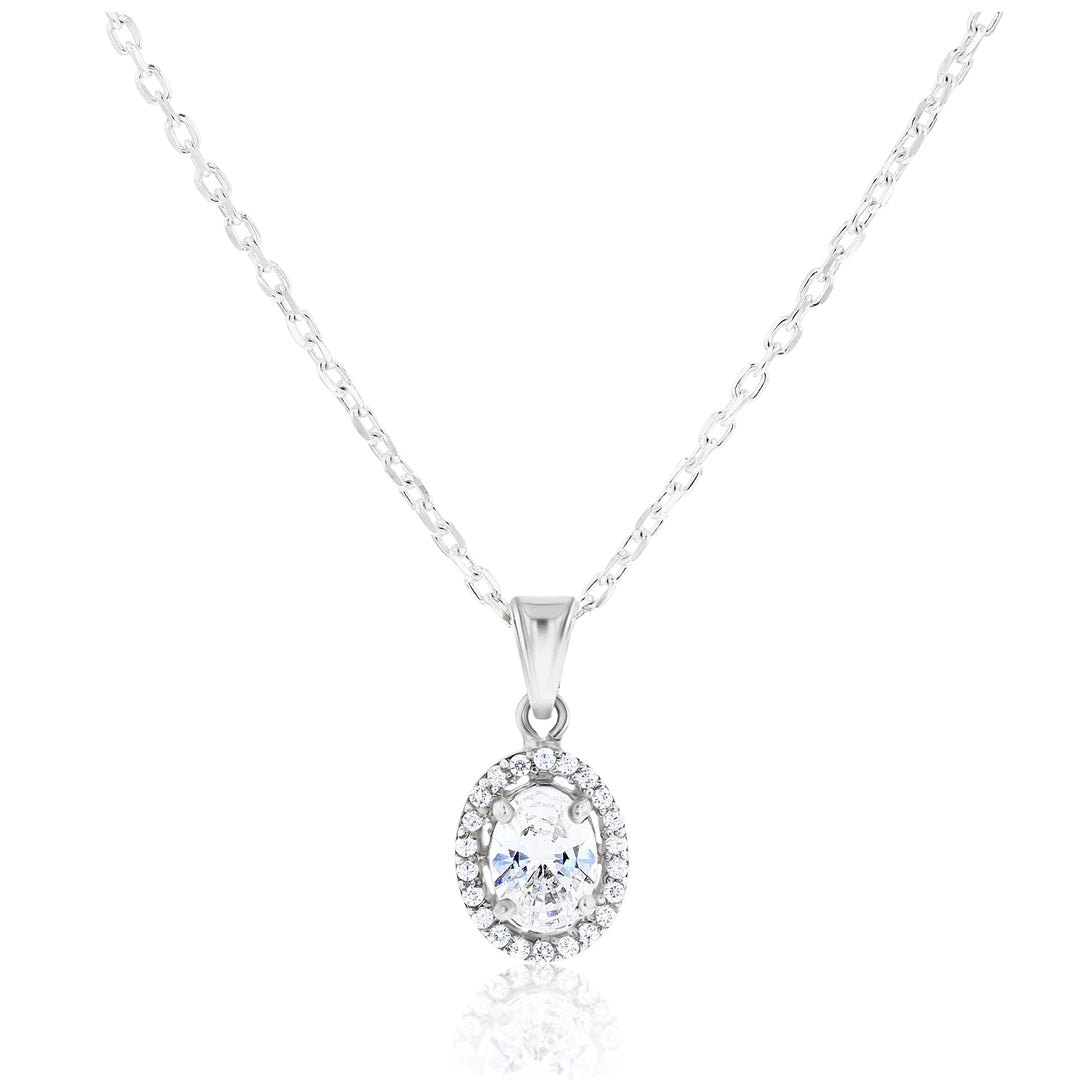 Euterpe Crystal Necklace & Bia Crystal Sterling Silver Earring SET - Ema Jewels