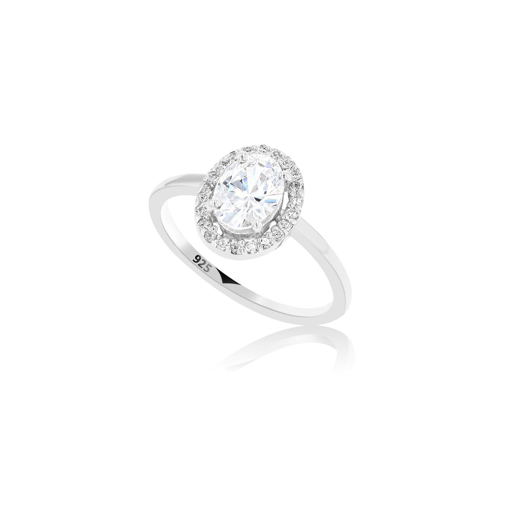Euterpe Crystal Sterling Silver Ring - Ema Jewels