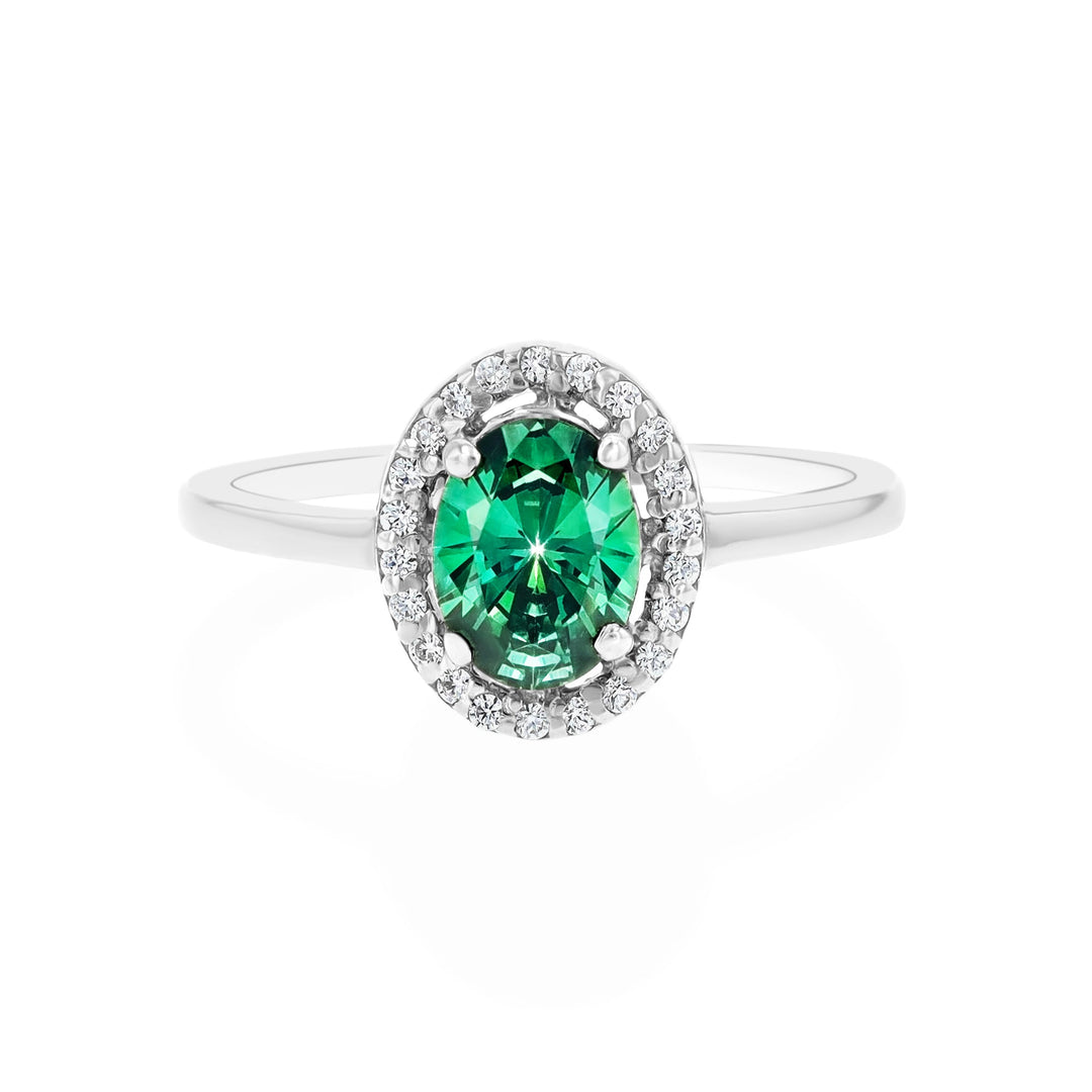 Euterpe Emerald Sterling Silver Ring - Ema Jewels