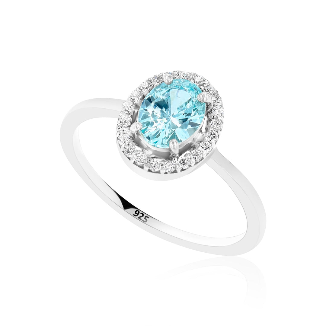 Euterpe Light Azure Sterling Silver Ring - Ema Jewels