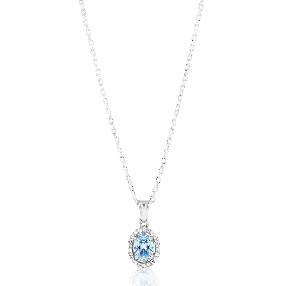 Euterpe Light Sapphire Sterling Silver Necklace - Ema Jewels