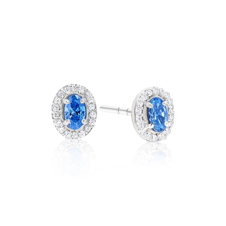 Euterpe Sapphire Sterling Silver Earrings - Ema Jewels
