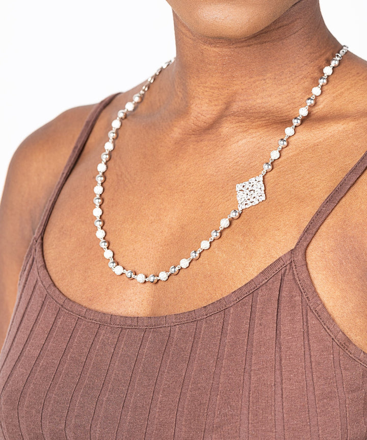 Eve Crystal Sterling Silver Necklace & Earring SET - Ema Jewels