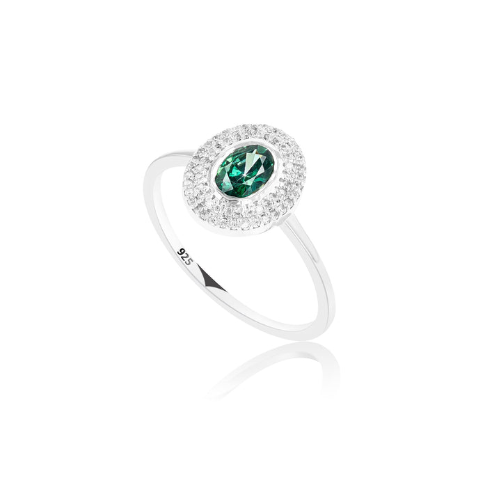 Hebe Emerald Sterling Silver Ring - Ema Jewels
