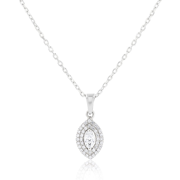 Hecate Crystal Sterling Silver Necklace and Earrings SET - Ema Jewels