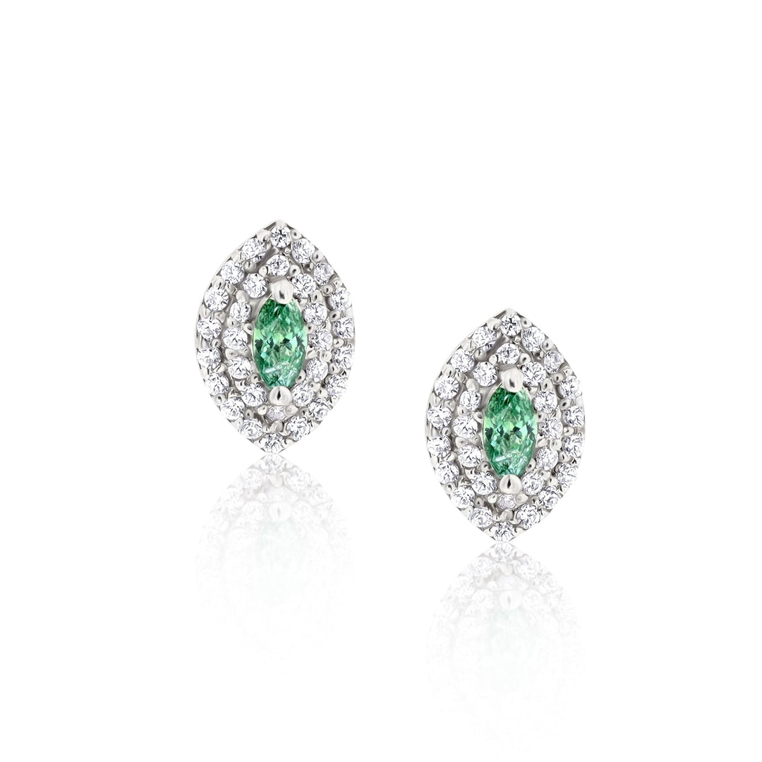Hecate Emerald Sterling Silver Earrings - Ema Jewels