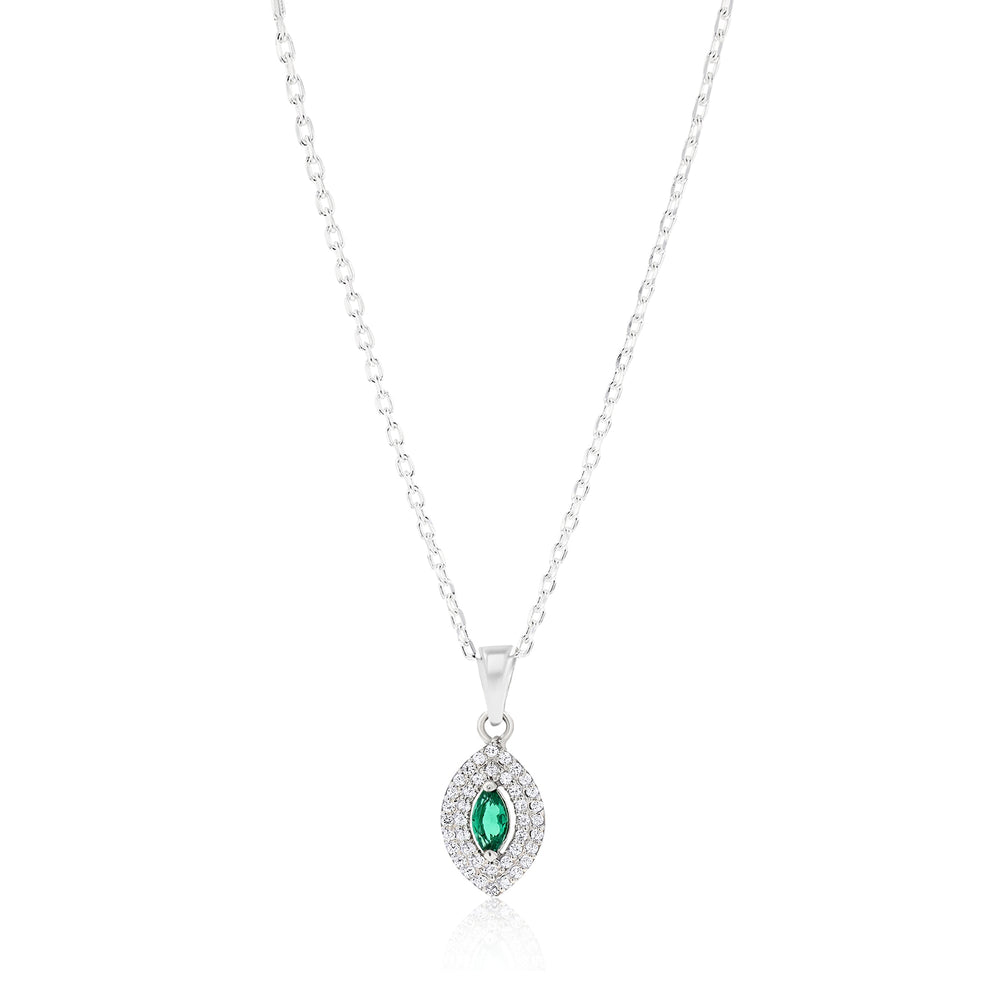 Hecate Emerald Sterling Silver Necklace - Ema Jewels