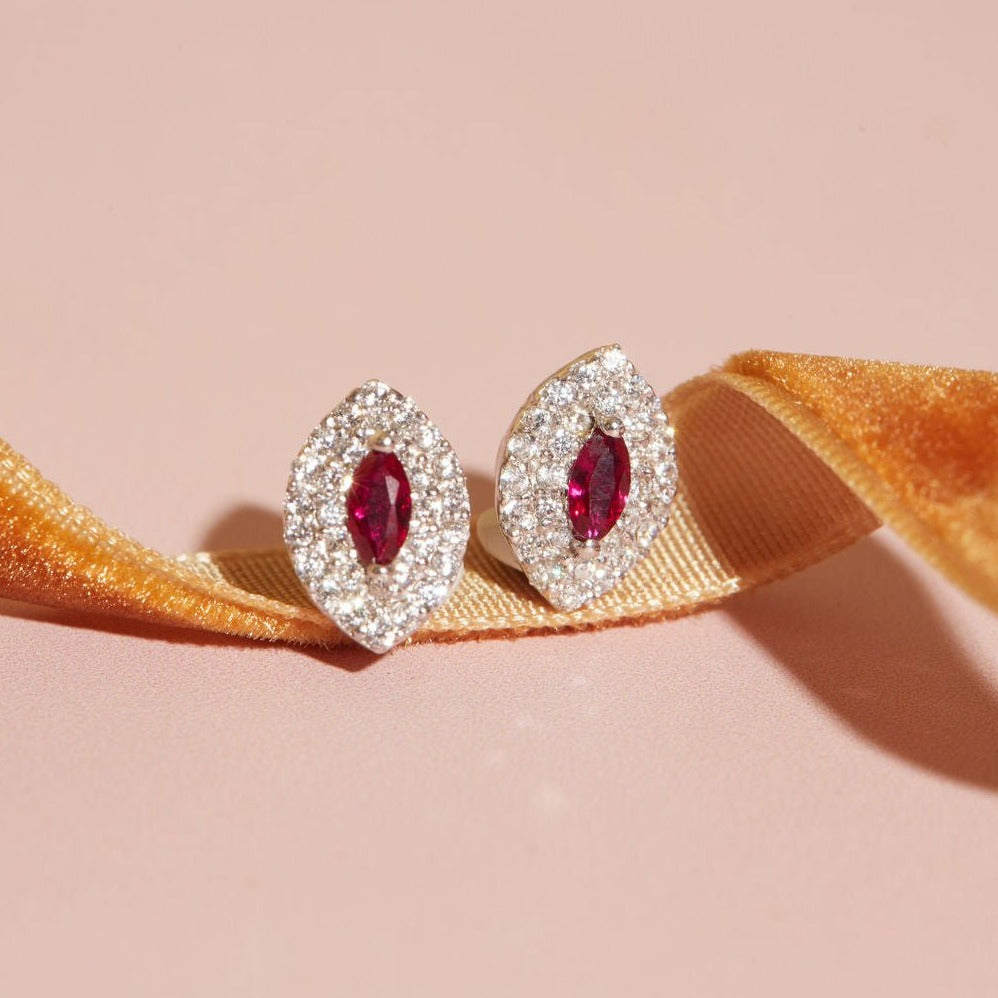 Hecate Fuchsia Sterling Silver Earrings - Ema Jewels