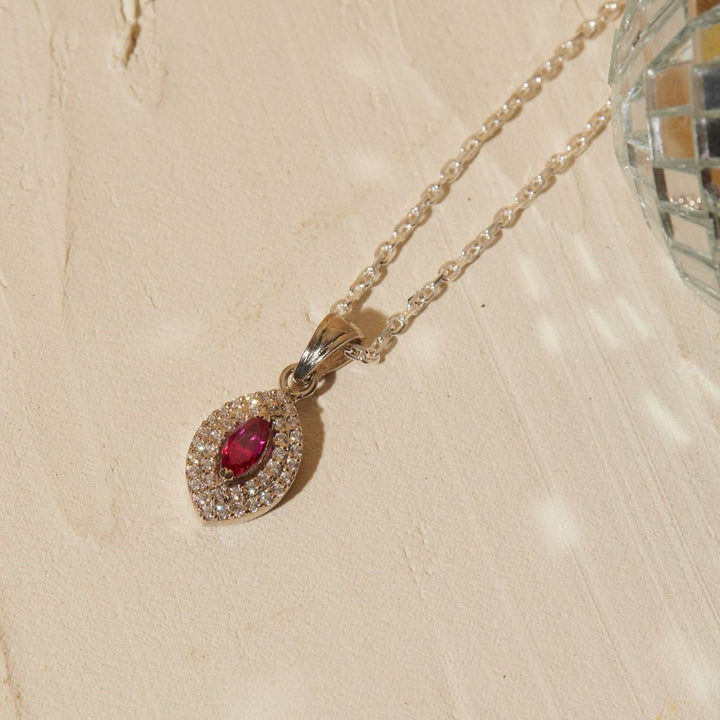 Hecate Fuchsia Sterling Silver Necklace - Ema Jewels