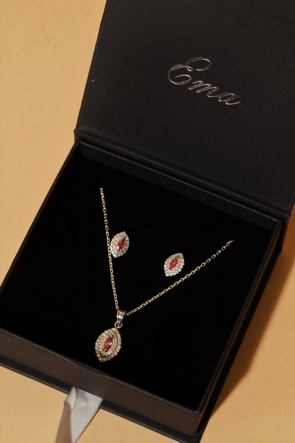 Hecate Rosalie Sterling Silver Necklace and Earrings SET - Ema Jewels