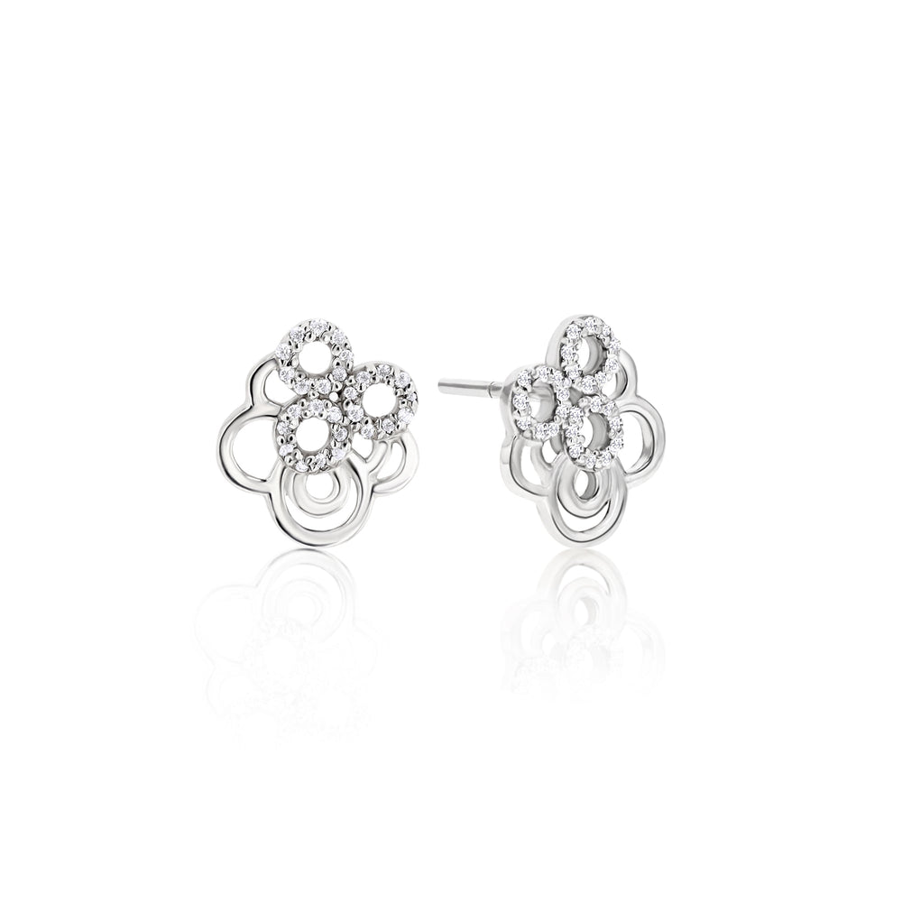 Hygeia Crystal Sterling Silver Earrings - Ema Jewels