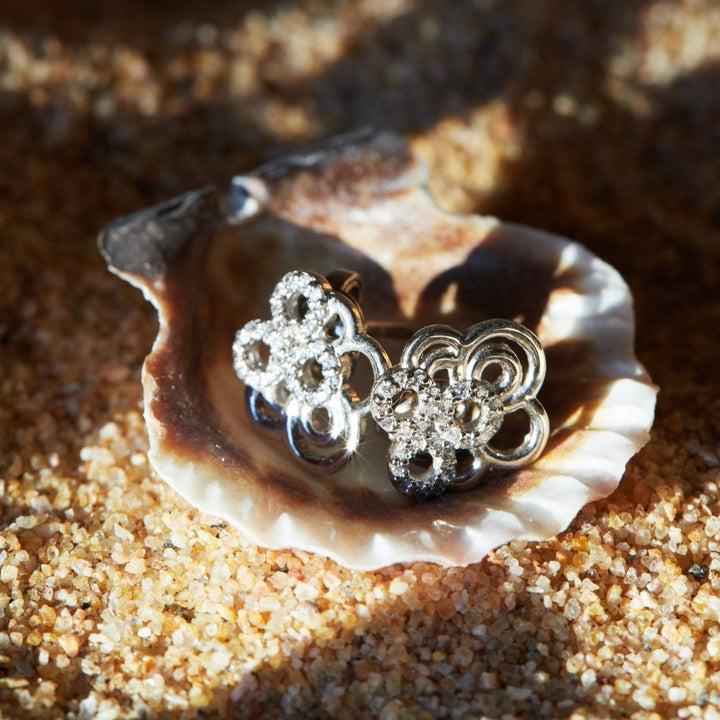 Hygeia Crystal Sterling Silver Earrings - Ema Jewels