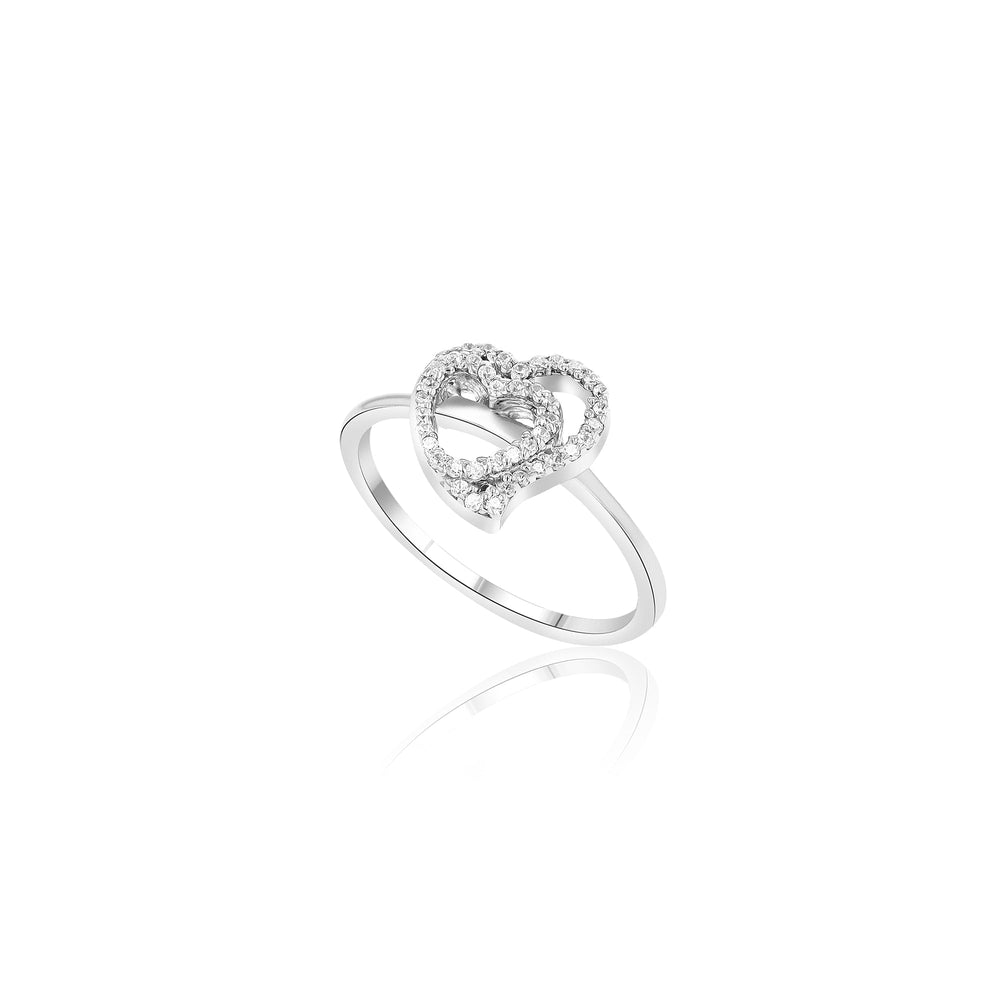 Irene Heart Crystal Sterling Silver Ring - Ema Jewels
