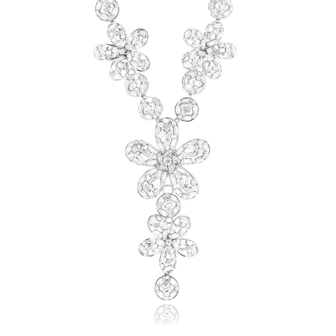 Iris Crystal Sterling Silver Necklace & Earring SET - Ema Jewels