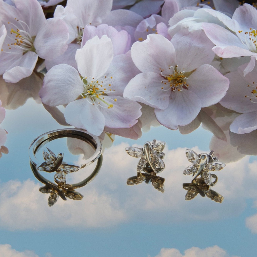 Kotys Butterfly Crystal Sterling Silver Earrings - Ema Jewels
