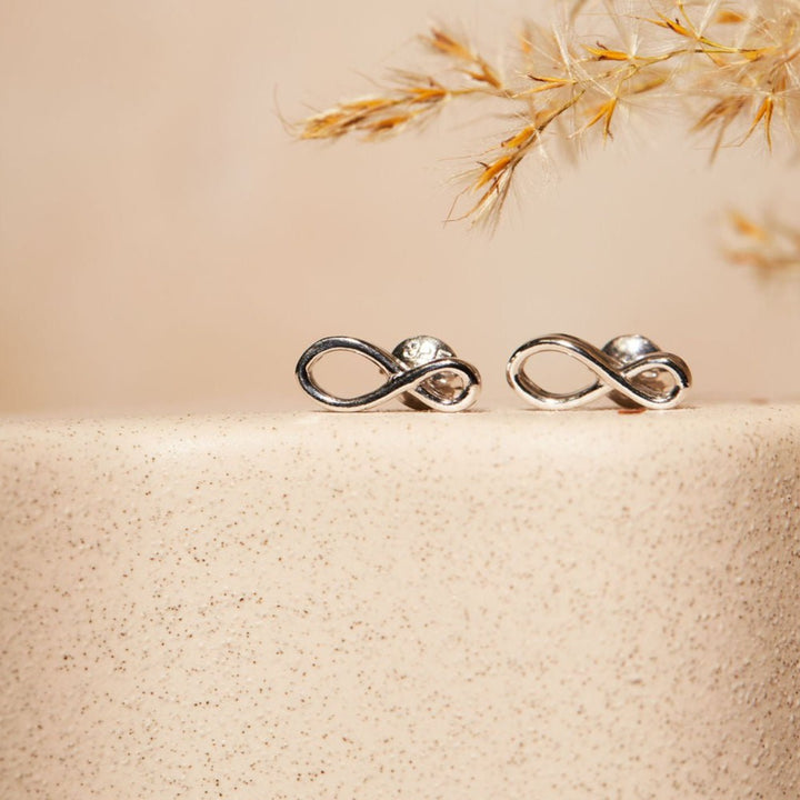 Lachesis Infinity Sterling Silver Earrings - Ema Jewels