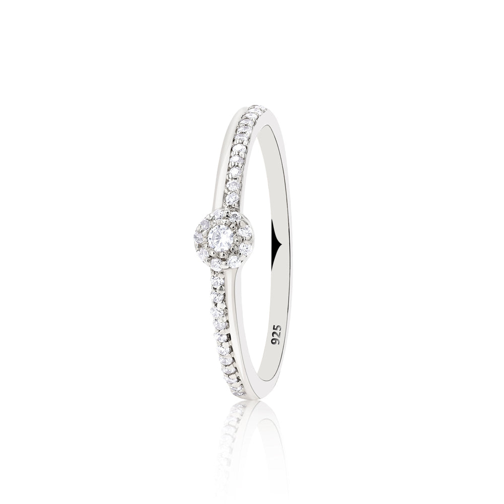 Leto Crystal Sterling Silver Ring - Ema Jewels