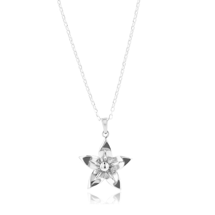 Lily Necklace and Polyhymnia Crystal Sterling Silver Earrings SET - Ema Jewels