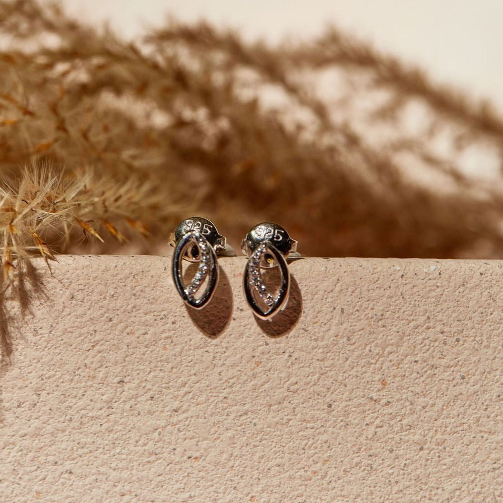 Melpomene Crystal Sterling Silver Earrings - Ema Jewels