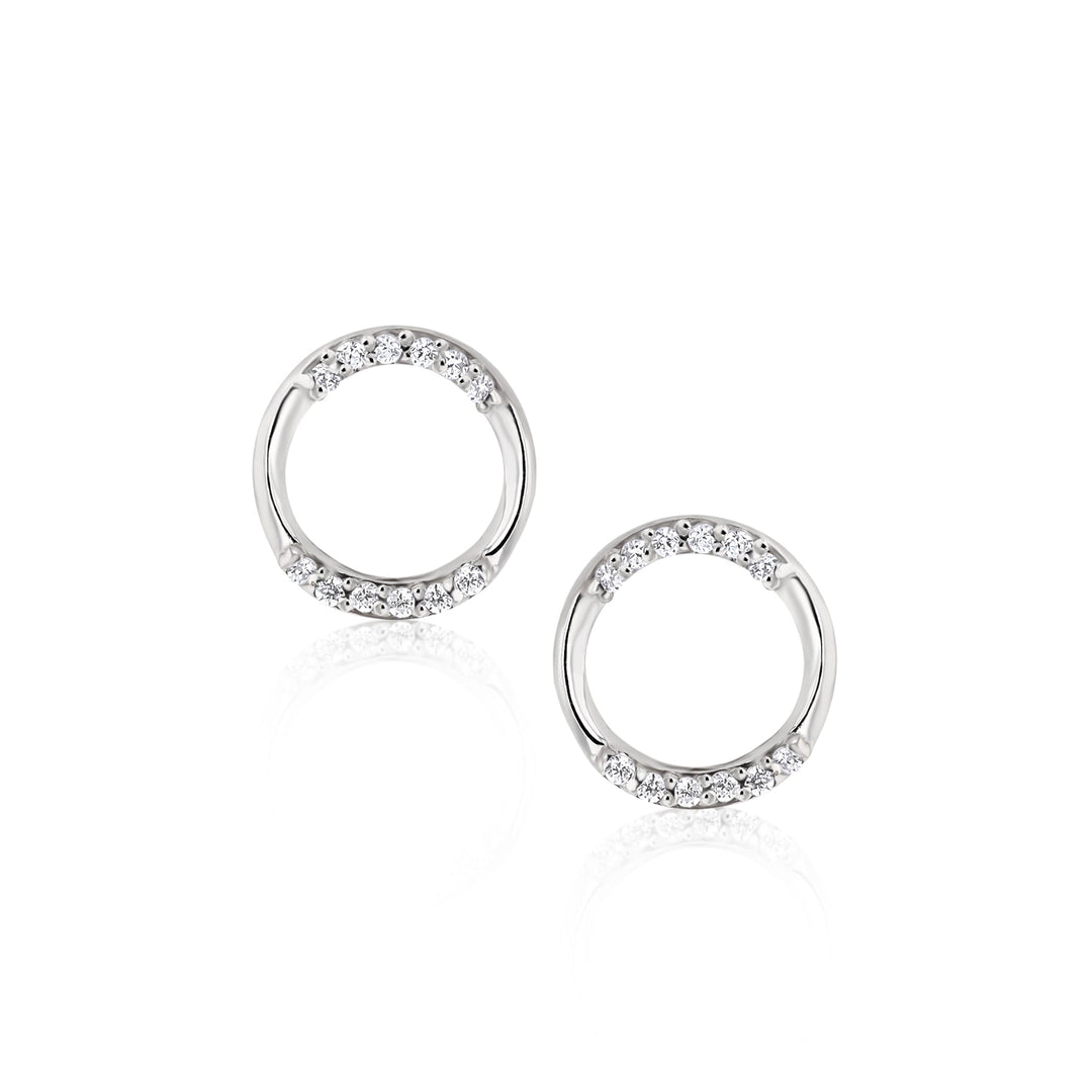Metis Circle Crystal Sterling Silver Earrings - Ema Jewels