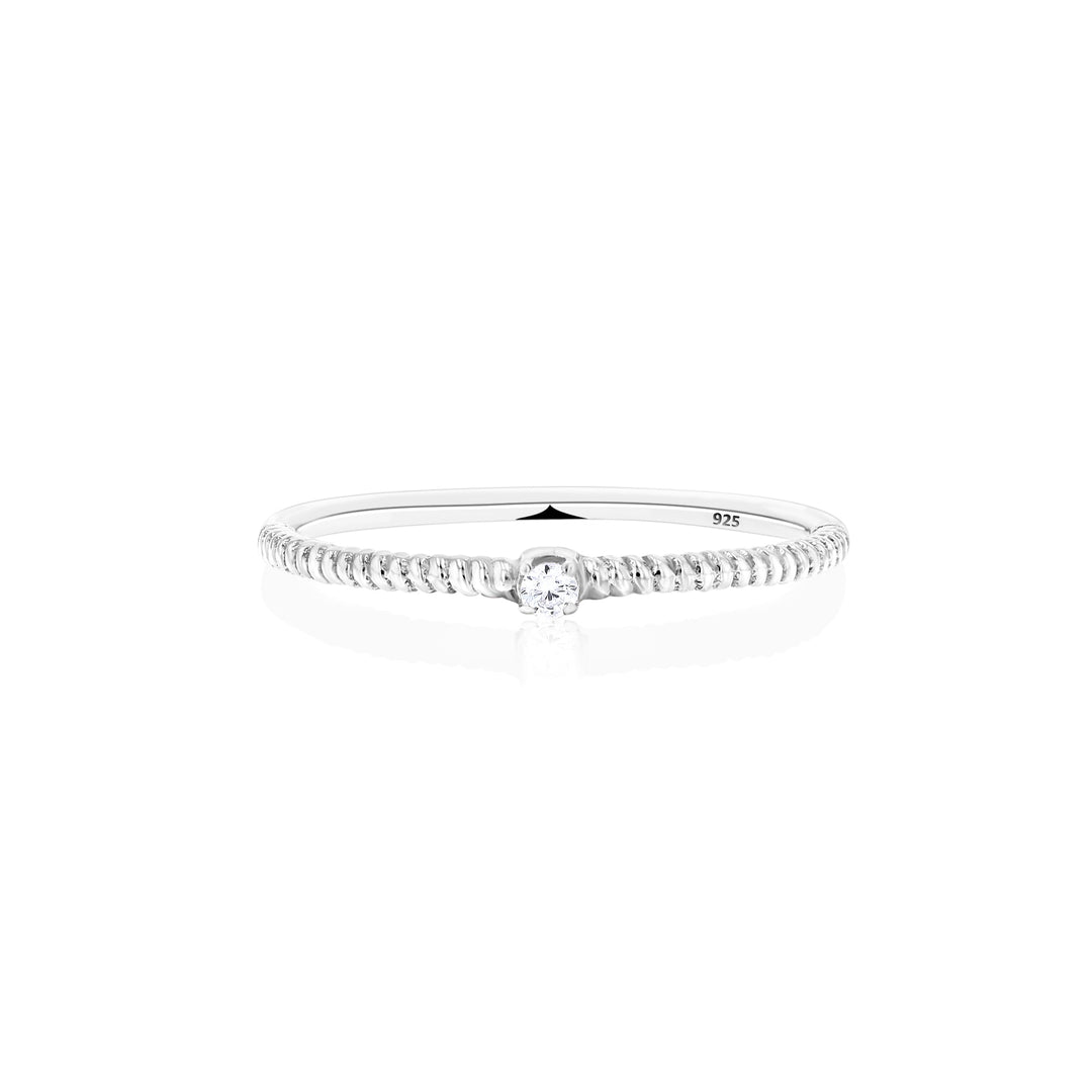 Nephele Crystal Sterling Silver Ring - Ema Jewels