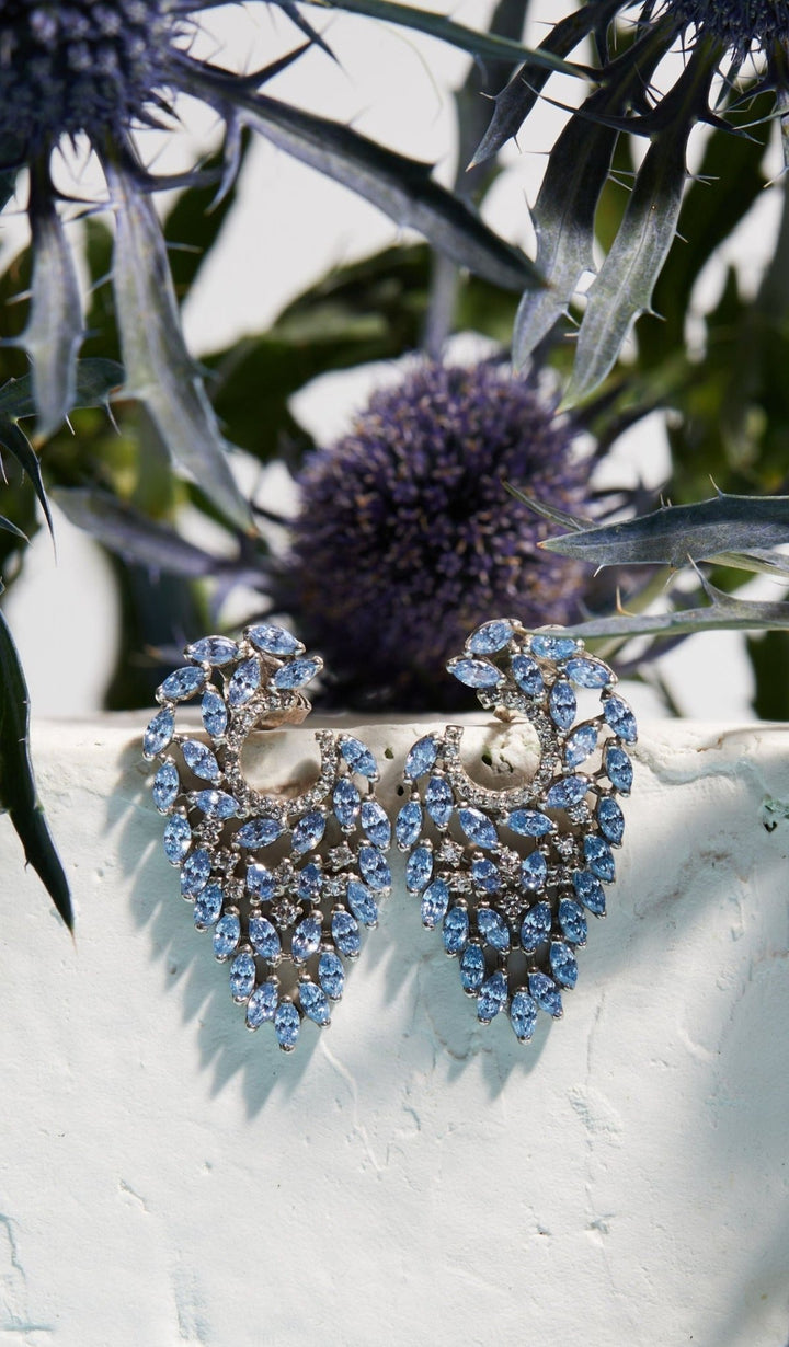 Pegasus Winged Sapphire Sterling Silver Earrings. - Ema Jewels