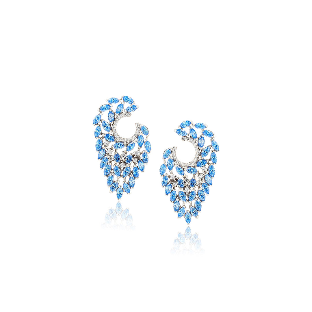 Pegasus Winged Sapphire Sterling Silver Earrings - Ema Jewels