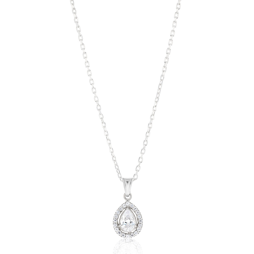 Rhea Crystal Sterling Silver Necklace - Ema Jewels