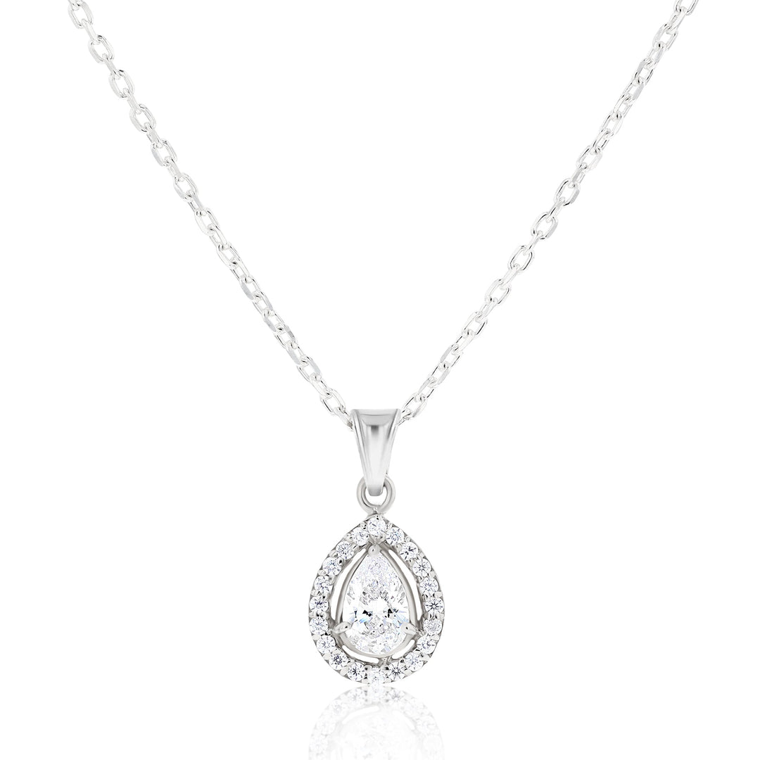 Rhea Crystal Sterling Silver Necklace - Ema Jewels