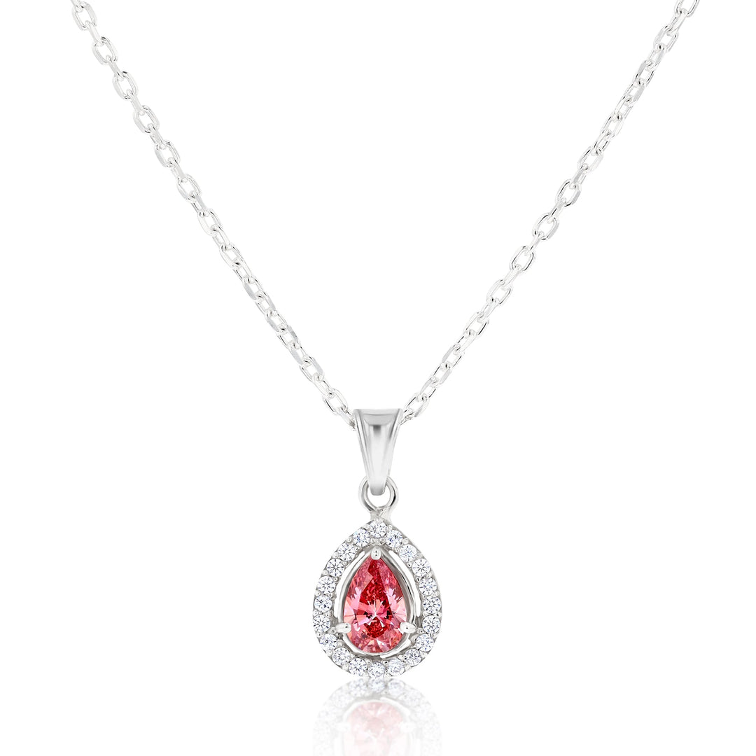 Rhea Fuchsia Sterling Silver Necklace - Ema Jewels