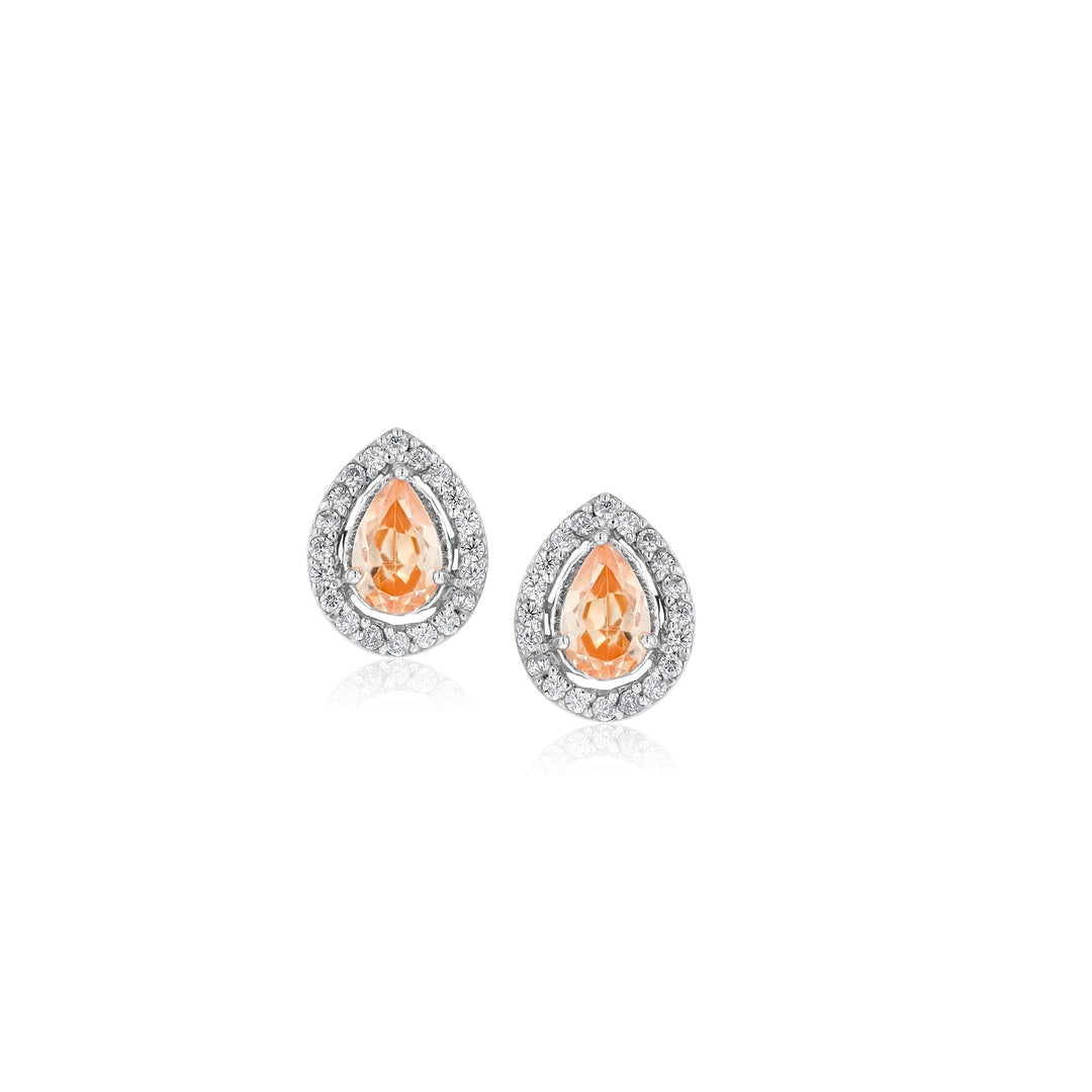 Rhea Sunflower Crystal Sterling Silver Earrings - Ema Jewels