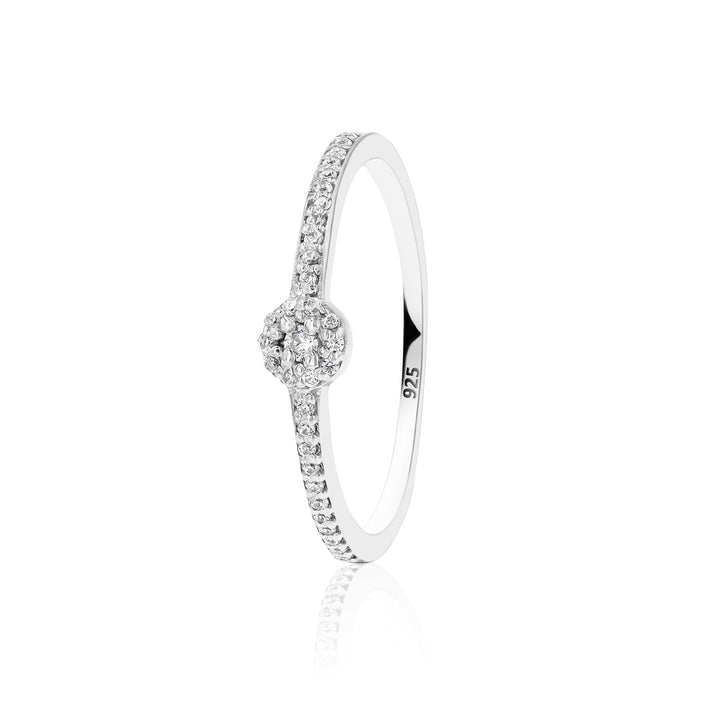 Tyche Crystal Sterling Silver Ring - Ema Jewels