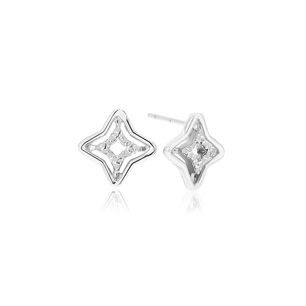 Urania Crystal Sterling Silver Earrings - Ema Jewels